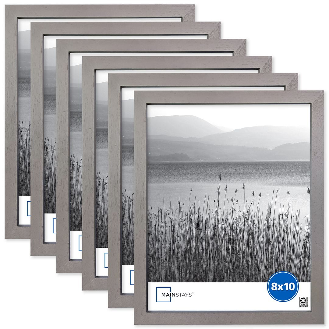 Mainstays 8x10 inch Gray 0.5" Gallery Wall Picture Frame, Set of 6 Walmart Business