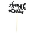 thumbnail image 7 of Glittered Elegance Happy Birthday Glittered Cake Topper - Party Supplies Decorations Decor (80th Birthday, Black), 7 of 7