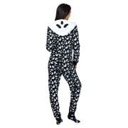 Holiday Matching Couples Costume Pajama Onesie With Socks and Mask, Ghost, Devil, and Skeleton, Black Ghost (Men), Size: S