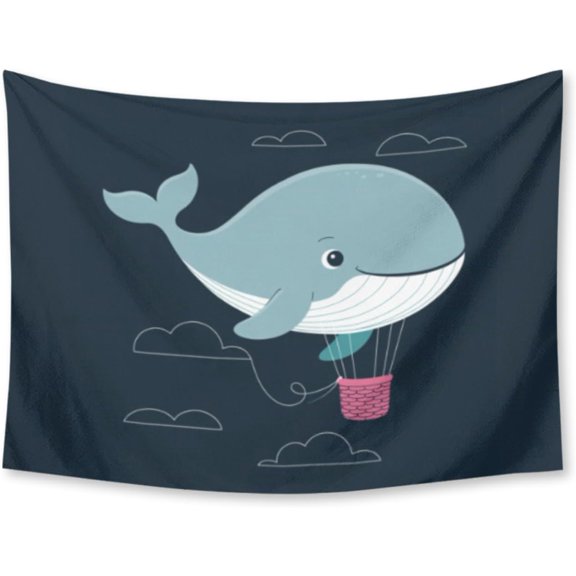 Whale Balloon Tapestry for Bedroom Wall Hanging Decor for Dorm Living Room College, 30" X 40" Indoor Outdoor