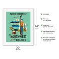 thumbnail image 2 of Pacific Northwest - Fly Northwest Orient Airlines - Vintage Airline Travel Poster c.1956 - Fine Art Rolled Canvas Print 16in x 20in, 2 of 4
