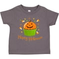 thumbnail image 3 of Inktastic Happy Halloween- cute pumpkin cupcake Boys or Girls Toddler T-Shirt, 3 of 5
