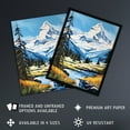 thumbnail image 3 of Swiss Alps Oil Painting Switzerland Snow Capped Peaks And River In Idyllic Alpine Meadow Art Print Framed Poster Wall Decor 12x16 inch, 3 of 5
