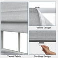 thumbnail image 3 of Keego Cordless Roman Shades Fabric Roman Shades for Window Light Filtering Elegant Blinds for Room Custom Size(Dark Grey, 20.5"W x 42"H), 3 of 8