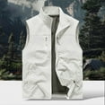thumbnail image 2 of KeShDi Vest for Men Thin Sports Multi-bag Casual Loose Mountaineering Tooling Outdoor Jackets White 2X, 2 of 4