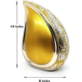 thumbnail image 3 of 5MOONSUN5's Handcrafted TEARDROP Cremation Urn with hand engraved - Memorial URN for Human Ashes, Adult URN for Funeral, Burial, Columbarium or Home, Adult 200 Cubic Inches with Velvet Bag Gold, 3 of 10