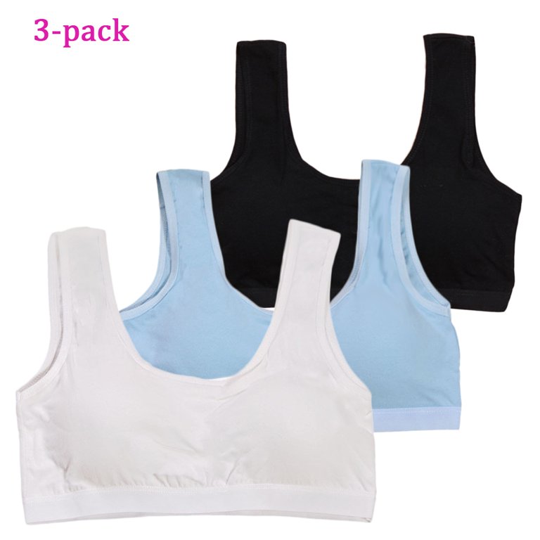 Girl's Seamless Bra Cotton Crop Detachable Bra Cup Pack of 5 