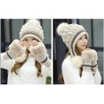thumbnail image 3 of Janrevotw Women'S Sledding Hat Gloves Set Snowman Hat Ball Cap Warm Winter Hat Women'S Knitted Wool Wrap Around Baseball Cap Head Warmer, 3 of 3