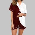 thumbnail image 1 of Qiopertar Liquidation à Moins de 5$ Blouse Décontractée Imprimée Col Rabattu Manches Courtes Mode Short Ensemble Pyjama Grandes Économies de Vacances!, 1 of 5