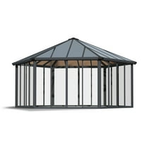 Palram - Canopia Garda 20' x 20' Polycarbonate/Aluminum Enclosed Gazebo - Gray/Bronze