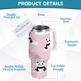 thumbnail image 4 of 40 oz Insulated Stainless Steel Tumbler Double Wall Stainless Steel Tumbler with 2-Way Drinking Panda and Clouds Pattern, 4 of 9