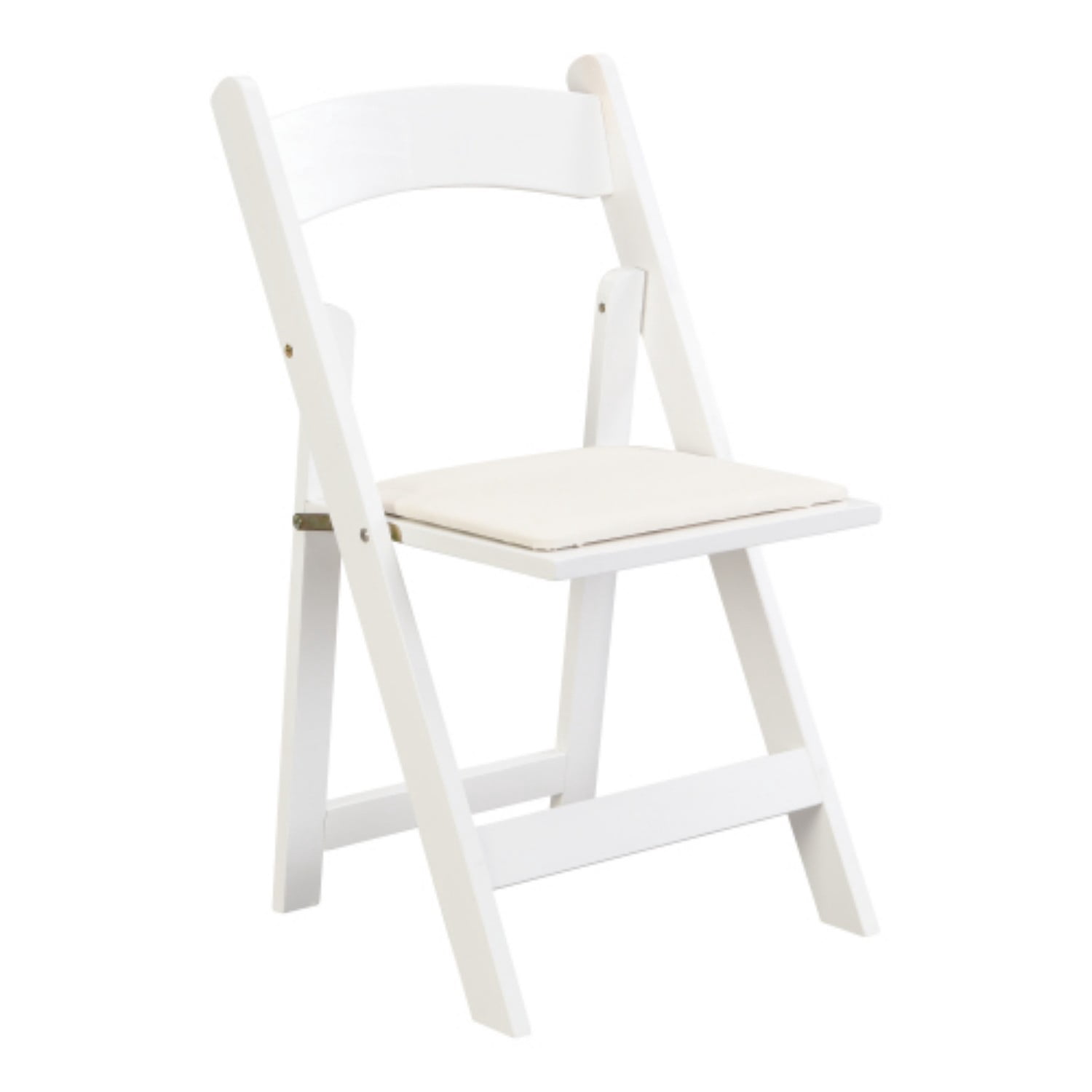 Folding Chairs Set of 4, Upholstered Folding Dining Chairs with Solid Wood Frame, PU Leather Cushion, Space-Saving Portable Chairs, Beige & White