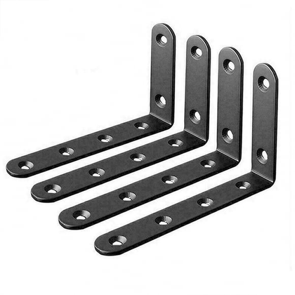 Soporte De Soporte De Estante De 4 Piezas Soporte De Ángulo Recto Soporte De Soporte De Metal De Estante De Ángulo En Forma De L Montado En La Pared Vogacara HA020339-00