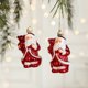 thumbnail image 3 of 2 piezas de adornos colgantes navideños de plástico rojo y blanco con forma de búho para árbol de Navidad, adornos para escaparates y festivales, 3 of 5