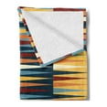 thumbnail image 2 of Retro Soft Flannel Fleece Blanket, Long Sharp Edged Horizontal Triangles on Different Color Blocks Creative and Abstract, Cozy Plush for Indoor and Outdoor Use, 50" x 70", Multicolor, by Ambesonne, 2 of 5