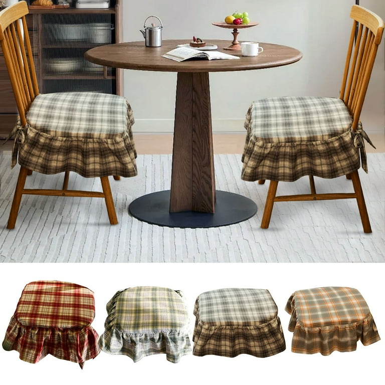 Chair Cushion Tartan Dining Room Chairs French Style Seat Cushion