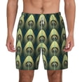 thumbnail image 2 of Picia Peacock Gold Feather pattern Mens Swim Trunks with Compression Liner Stretch Beach Shorts Quick Dry with Zipper Pockets No-Chafing Board Shorts-Large, 2 of 9