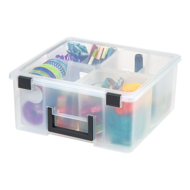 IRIS USA, Divided Craft Bin, Clear