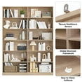 thumbnail image 5 of Homfa 74.3” Double Wide 6-Tier Bookcase, Extra Large Wooden Freestanding Display Bookshelf for Home Office Living Room, Light Oak, 5 of 8