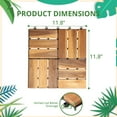 thumbnail image 2 of Pack of 20 Deck Tiles - 12"x12" Interlocking Natural Solid Acacia Wood for Outdoor & Indoor, Patio Garden, Balcony, Poolside - Natural Color, 2 of 6