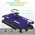 thumbnail image 3 of Compatible for Moto E6 Case with HD Screen Protector,  Military-Grade Shockproof Protective Phone Case with Magnetic Kickstand Ring for Motorola Moto E6 Purple, 3 of 7
