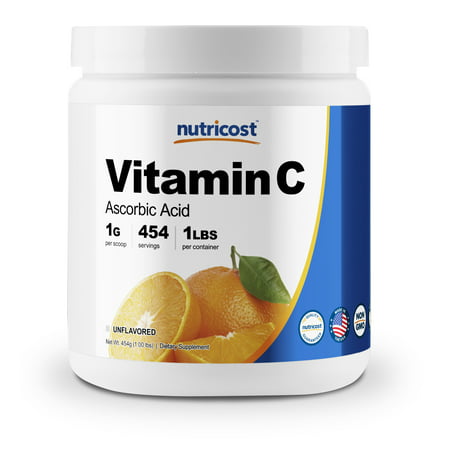 Nutricost Pure Ascorbic Acid Powder (Vitamin C) 1LB - Gluten Free, (Best L Ascorbic Acid Powder)