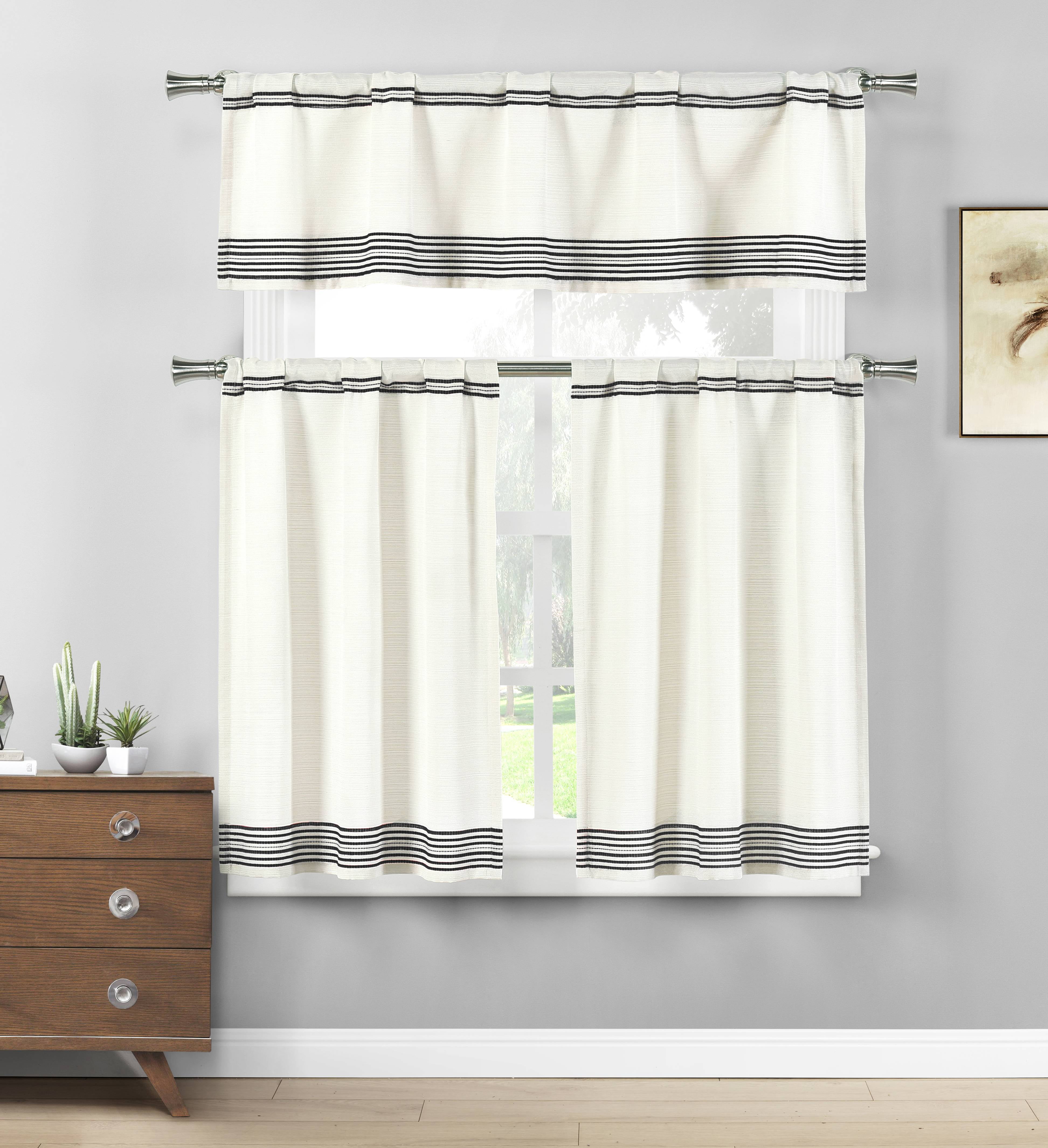 Wilmont Stripe Kitchen Curtain & Tier Set