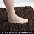 thumbnail image 3 of CPDD Large Bathroom Rug Non Slip Bath Mat (47x17 Inch Brown) Water Absorbent Super Soft Shaggy Chenille Machine Washable Dry Extra Thick Perfect Absorbant Best Plush Carpet for Shower Floor, 3 of 5