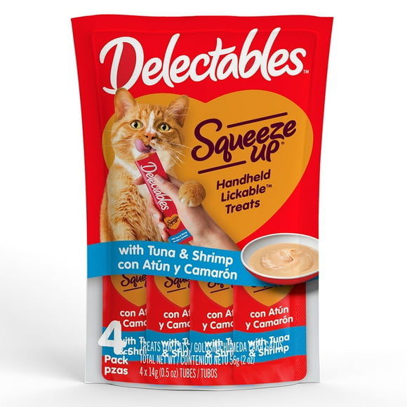 Premio para gatos Delectables Squeeze Up con Atun y Camaron