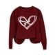 thumbnail image 4 of RKSTN Valentine Gifts Women's Valentine's Day Sweatshirts Plus Size Crewneck Heart Graphic Print Hoodless Sweatshirt Womens Casual Oversized Round Neck Loose Comfy Sweatshirt Fall Spring Clothes, 4 of 6