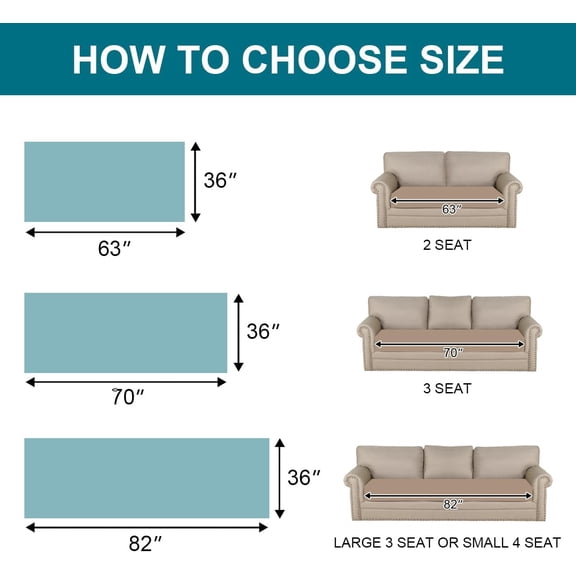 Turquoize Couch Cover for Dogs Washable Non-Slip Couch Covers for 3 Cushion Couch Sofa Pet Friendly Quilted Thick Chenille Sofa Slipcover Furniture Protector Covers for Pet, 36 x 82Inch, Khaki