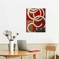 thumbnail image 2 of GOSMITH  Abstract Geometry Canvas Wall Art Red Circle Painting Prints Burgundy and Brown Pictures Artwork for Home Bedroom Office Decoration, 2 of 4