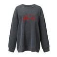 thumbnail image 3 of ICHUANYI Liquidación Moda de mujer Otoño Impreso Blusa suelta de manga larga Cuello redondo Casual Pullover Tops Sweatershirt ICHUANYI WER202308171181, 3 of 3