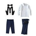 thumbnail image 2 of ETHAN Boys Formal Suspenders Suits Set 4 Piece Formal Toddler Suits Set Kids Tuxedo Suits for Wedding Prom Teen Boy Dress Outfit Navy Blue 2T, 2 of 7