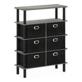 thumbnail image 1 of Pemberly Row Turn-N-Tube Engineered Wood Console Table in French Oak Gray/Black, 1 of 6