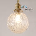 thumbnail image 4 of FSLiving No Wiring Needed Pendant Light with 15ft Plug-in Gold Braided Cord Dimmable Hanging Swag Lamp Clear Glass Globe Shade with Copper Lamp Holder for Reading Room,Bulb Sold Separately - 1 Light, 4 of 8