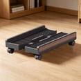 thumbnail image 1 of Quzzie Support de Tour d'Ordinateur avec Roulettes Pivotantes, Support Mobile pour CPU, Support pour PC, Garde-Corps en Acier Inoxydable, Convient pour la Maison, le Bureau, la Salle d'Étude, Grain de Bois Noir, 1 of 8