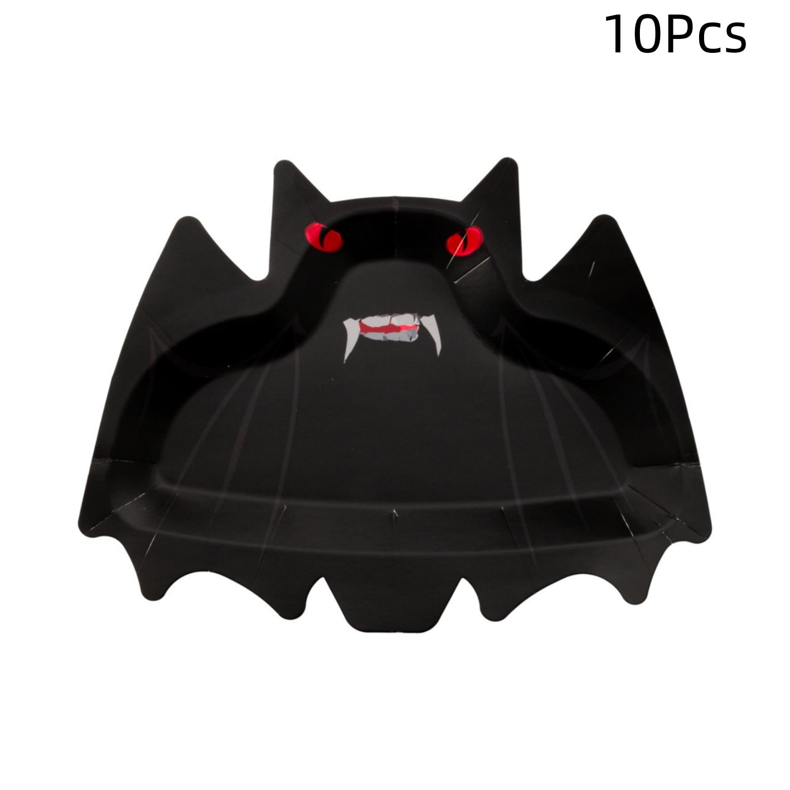10 Pack Halloween Bat Paper Plates Disposable Party Plates Spooky Bat Shaped Dinnerware Halloween Themed Tableware Supplies for Party Dinner Picnic Decoration 10.8 x 8.1 Inch