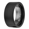 thumbnail image 2 of Brushed Black Plated 9mm Tungsten Carbide Pipe Cut Wedding Band Ring Size 11, 2 of 5