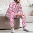 thumbnail image 7 of Naloa Cute Flamingo Men’s Pajamas Set - Long Sleeve Button Down Sleep Shirt and Pajama Bottoms Sleepwear Set-X-Large, 7 of 7