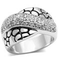 thumbnail image 1 of Women Rhodium Brass Ring with AAA Grade CZ in Clear - Size 6, 1 of 1
