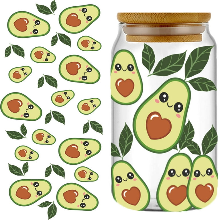 6 Sheets Fruits Theme Rub on Transfer Stickers for Glass Cups, Waterproof Cup Wrap Transfer Sticker Clear Film Transfer Paper Vintage Cup Wrap Rub