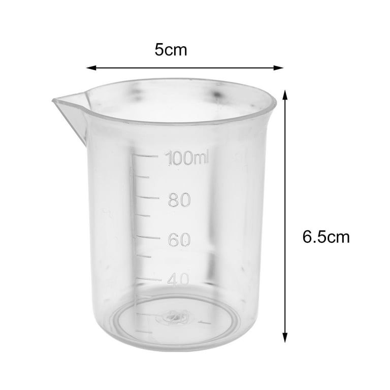 Vnanda 2Packs 100ml Resin Measuring Cups Graduated Epoxy Resin Mixing Cups,  Small Beaker, Plastic Measuring Cups for Epoxy Resin, Paint, Art Crafts 