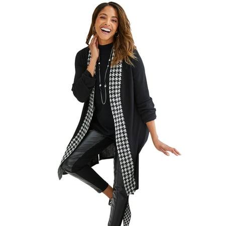 Jessica London Women's Plus Size Fine Gauge Cardigan Topper Sweater