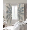 thumbnail image 3 of Summer Palm Trees Blackout Curtains 45 Inches Long for Bedroom, Tropical Plants Vintage Wood Grain Thermal Insulated Room Darkening Black Out Window Curtain Panels Grommet Drapes for Living Room, 3 of 8