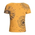 thumbnail image 5 of DeHolifer Women's Tops Crewneck Casual Printed Fake Two Piece Short Sleeve Summer Trendy Tee Tops Yellow 3XL, 5 of 7