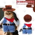 thumbnail image 2 of Pet Costume Cute Vintage Style Outfit with Hat for Small Medium Cats Dogs Halloween Party Cosplay Photo Props Holiday Dress up Clothes, 2 of 4