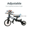 thumbnail image 5 of KORIMEFA Toddler Bike, 5-in-1 Folding Toddler Tricycle for 1-6 Year Old with Push Handle, Balance Bike with Removable Pedal,Backrest, Adjustable Seat Height and Handle, First Birthday Gifts,Black, 5 of 9