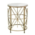 Southern Enterprises Stargold Round End Table, Antique Gold