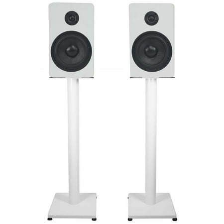 Pair Rockville RockShelf 54W White 5.25 Home Bookshelf Speakers w/29 Stands